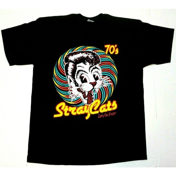 Stray Cats Tshirt Rockabilly Cool Cat Tattoo - Picture 1 of 4